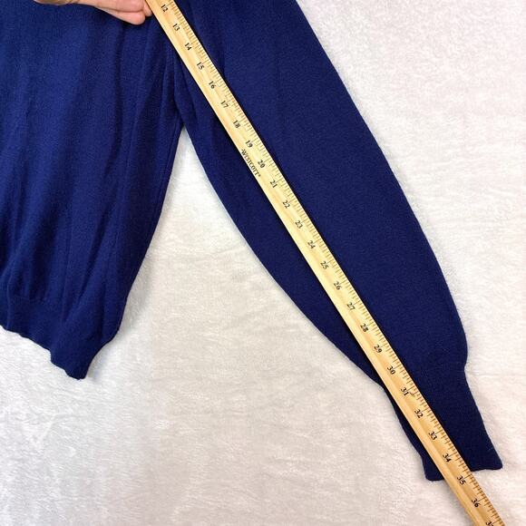 VTG Christian Dior V Neck Sweater Mens L Blue Old Money 80s Preppy Designer USA - Picture 5 of 7